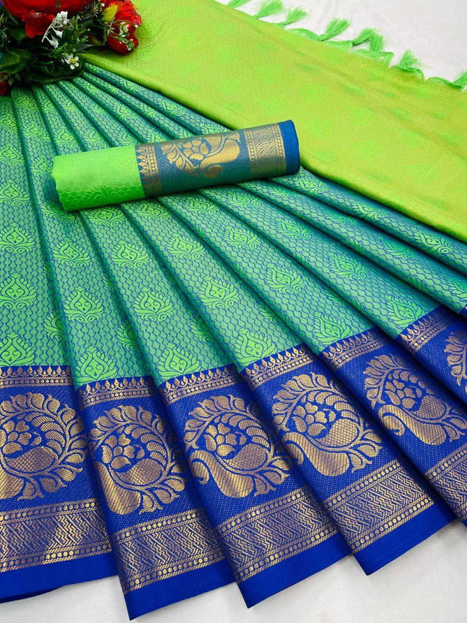 Aab Self Peacock Mercerised Kanjivaram Fancy Ethnic Wear Wholesale Non Catalog Sarees